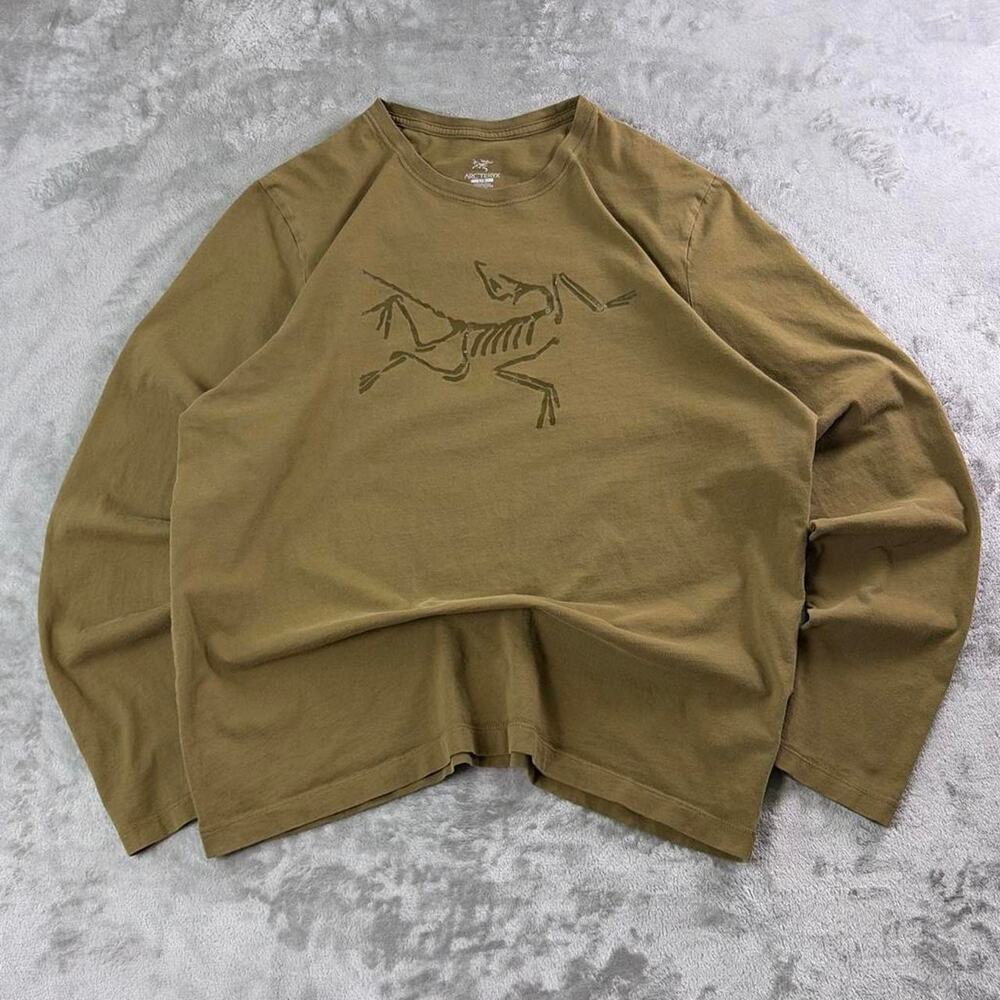 Arc’teryx Archaeopteryx Logo Long Sleeve Shirt Men’s Large Olive Green Brown